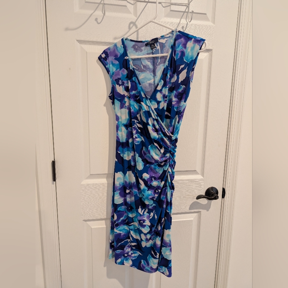 Chaps blue and purple dress